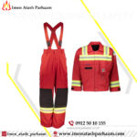 لباس کار دوتیکه امداد نجات کتان قرمز رنگ