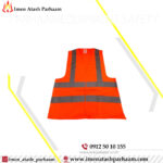 جلیقه ایمنی شبرنگ دار سبز و نارنجی - تصویر 3